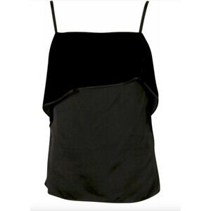 Helmut Lang Layered velvet and sateen camisole